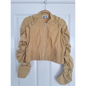 Amylynn Womens Yellow zipper long Sleeve Blazer Jacket Size‎ S